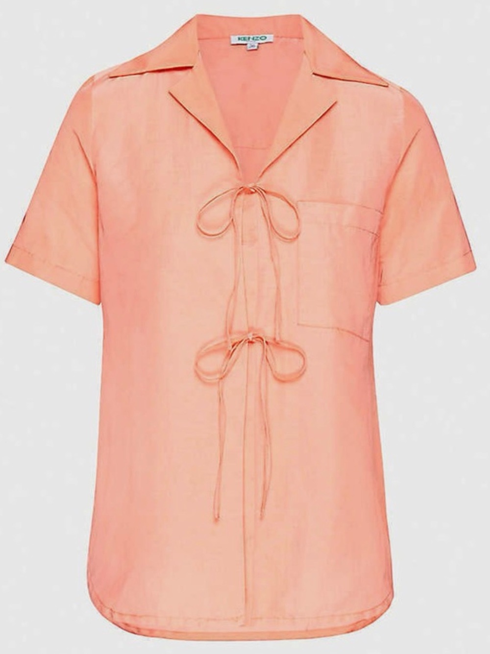 Womens Kenzo Knot-detail Short-Sleeved Woven Shirt, size 6